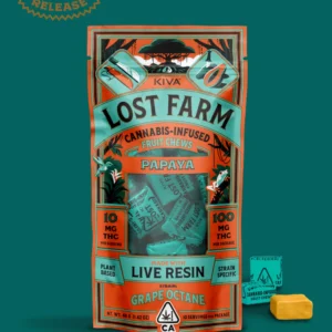 Papaya Grape Octane Chews 10mg pack infused with live resin